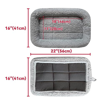 Enjoying Soft Plush Cat Bed Mat 16 x 22 Pet Cushion with Pillow Around for Dogs Cat Curling Sleep Cat Pad for Cat CarrierCrate Dog SelfWarm Bed Antiskid Bottom Medium